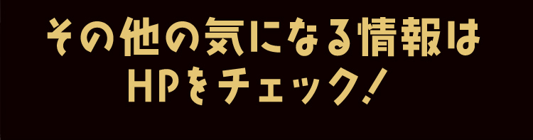 その他の気になる情報はHPをチェック！